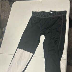 Nike Men's Black and White Pro Compression Leggings